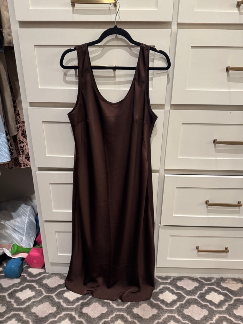 Old Navy Chocolate Brown Maxi Slip Dress